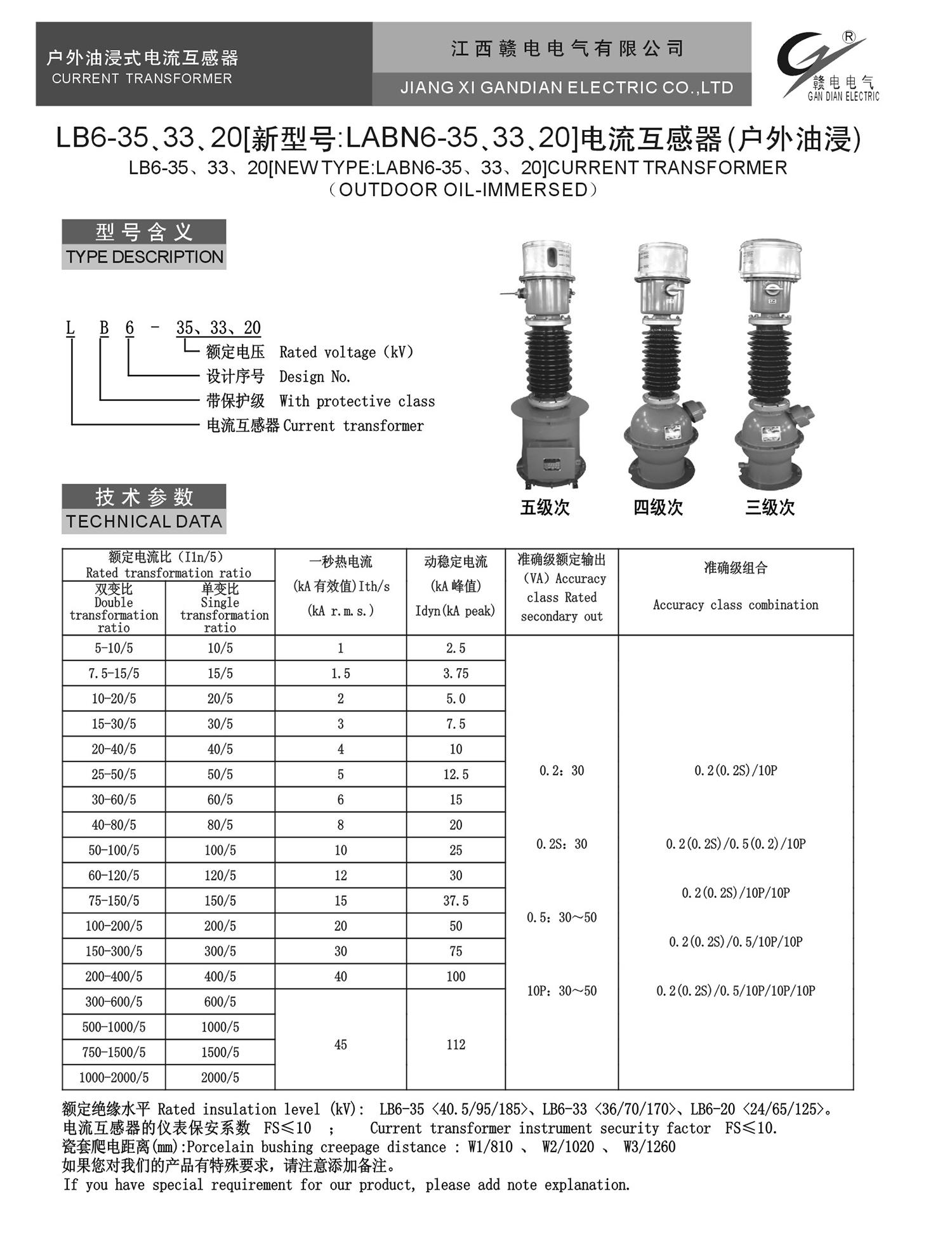 LB6-35、33、20[新型号:LABN6-35、33、20]电流互感器(户外油浸)_OB欧宝 | 电压互感器 | 非晶合金变压器 | 干式变压器 | 油浸式变压器
